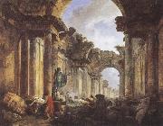 ROBERT, Hubert Imaginary View of the Grande Galerie in the Louvre in Ruins Sweden oil painting artist
